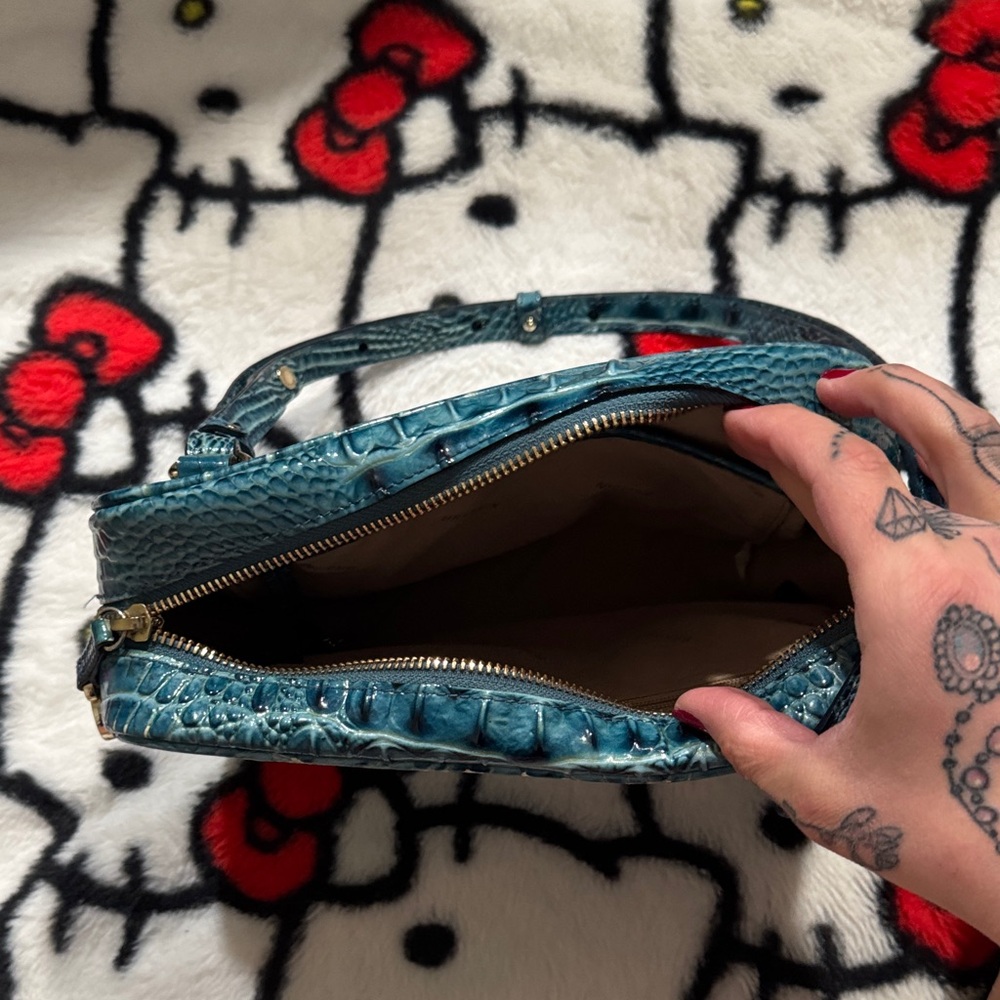 Brahmin Turquoise Embossed Shoulder Bag - Picture 4 of 7